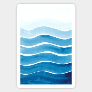 Waves watercolor painting Magnet